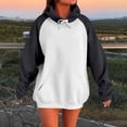 thumbnail image 1 of Xcmzpl Womens Hoodies Cute Color Block Hooded Sweatshirt Travel Pullover Tops Workout Long Sleeve Blouses Winter Fashion, 1 of 5