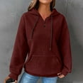 thumbnail image 1 of Xcmzpl Womens Hoodies Loose Fit Solid Color Hooded Sweatshirt Trendy Sweater Tops Cotton Long Sleeve Blouses Winter Fashion, 1 of 9