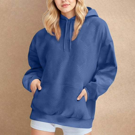 Xcmzpl Womens Hoodies Plus Size Solid Color Hooded Sweatshirt Athletic Sweater Tops Workout Long Sleeve Shirts Fall Clothes