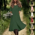 thumbnail image 1 of Xcmzpl Womens Summer Cotton Linen T Shirt Dress Casual Loose Fit Crewneck Short Sleeve Midi Dresses Solid Tunics Dresses Vestido Gray XXL, 1 of 10