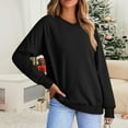 thumbnail image 1 of Xcmzpl Womens Sweatshirts Basic Solid Color V Neck Sweatshirt Oversized Sweater Tops Cotton Long Sleeve Shirts Fall Fashion, 1 of 5
