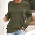 thumbnail image 1 of Xcmzpl Womens Sweatshirts Casual Solid Color Crewneck Sweatshirt Travel Pullover Tops Tunic Long Sleeve Blouses Fall Clothes, 1 of 6