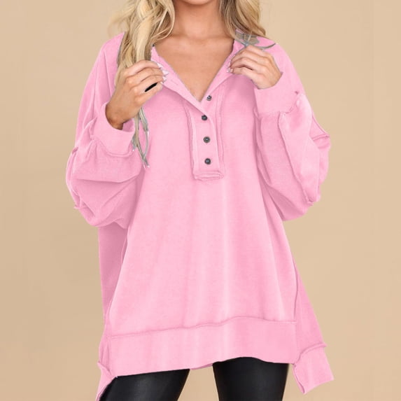 Xcmzpl Womens Sweatshirts Casual Solid Color Round Neck Sweatshirt Trendy Pullover Tops Tunic Long Sleeve T-shirts Fall Clothes