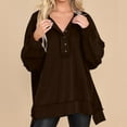 thumbnail image 1 of Xcmzpl Womens Sweatshirts Casual Solid Color Round Neck Sweatshirt Trendy Pullover Tops Tunic Long Sleeve T-shirts Fall Clothes, 1 of 7