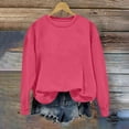 thumbnail image 1 of Xcmzpl Womens Sweatshirts Cute Solid Color Round Neck Sweatshirt Lightweight Pullover Tops Dressy Casual Long Sleeve Shirts Fall Fashion, 1 of 5