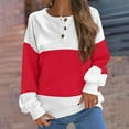 thumbnail image 1 of Xcmzpl Womens Sweatshirts Loose Fit Solid Color Crewneck Sweatshirt Oversized Sweater Tops Tunic Long Sleeve T-shirts Early Fall Fashion, 1 of 4