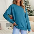 thumbnail image 1 of Xcmzpl Womens Sweatshirts Plus Size Solid Color V Neck Sweatshirt Trendy Pullover Tops Soft Long Sleeve Shirts Early Fall Fashion, 1 of 5