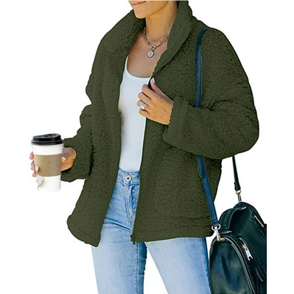 Xcmzpl Womens Zip Up Fleece Sweatshirts Basic Solid Color Round Neck Sweatshirt Lightweight Pullover Tops Workout Long Sleeve Blouses Early Fall Fashion