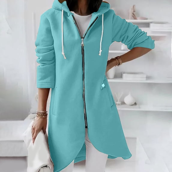 Xcmzpl Womens Zip Up Hoodies Plus Size Solid Color Hooded Sweatshirt Travel Sweater Tops Comfort Long Sleeve Blouses Fall Clothes