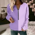 thumbnail image 1 of Xcmzpl Womens Zip Up Sweatshirts Casual Color Block Round Neck Sweatshirt Holiday Sweater Tops Tunic Long Sleeve Shirts Fall Clothes, 1 of 5
