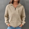 thumbnail image 1 of Xcmzpl Womens Zip Up Sweatshirts Loose Fit Solid Color Round Neck Sweatshirt Lightweight Sweater Tops Cotton Long Sleeve T-shirts Early Fall Fashion, 1 of 9