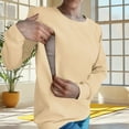 thumbnail image 1 of Xcmzpl Womens Zip Up Sweatshirts Plus Size Solid Color Round Neck Sweatshirt Oversized Pullover Tops Soft Long Sleeve Blouses Winter Fashion, 1 of 4