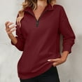 thumbnail image 1 of Xcmzpl Zip Up Hoodies for Women Loose Fit Solid Color Hooded Sweatshirt Athletic Pullover Tops Workout Long Sleeve T-shirts Winter Fashion, 1 of 3