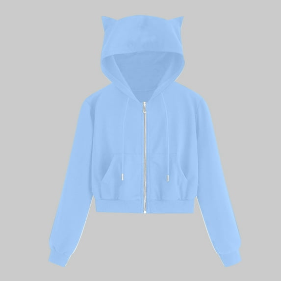 Xcmzpl Zip Up Hoodies for Women Loose Fit Solid Color Hooded Sweatshirt Athletic Sweater Tops Workout Long Sleeve Blouses Early Fall Fashion