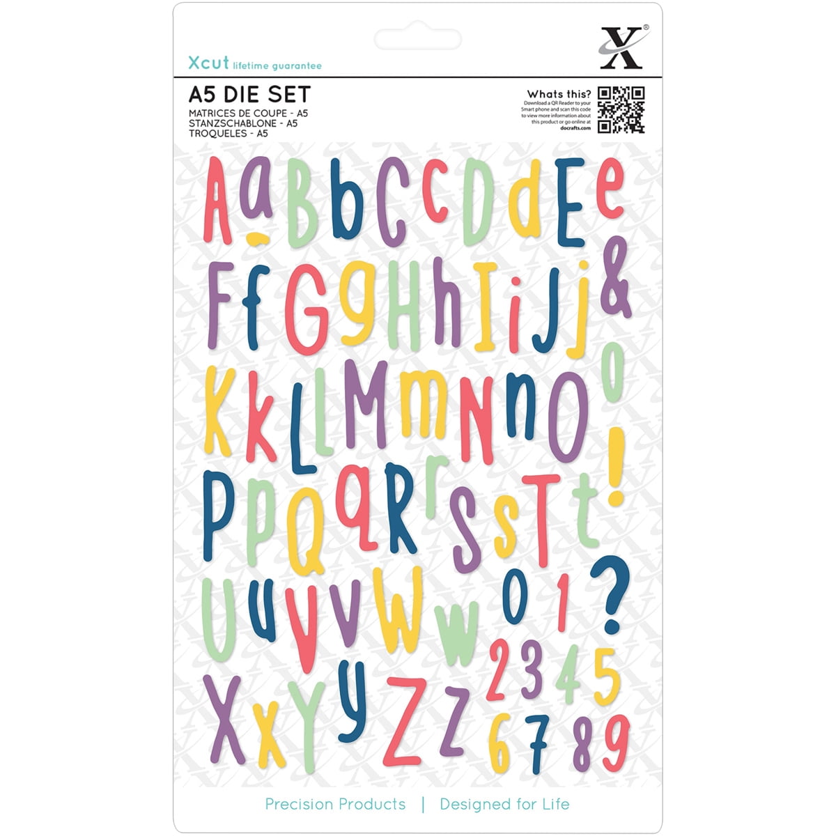 Xcut A5 Dies, 66pk, Folk Alphabet