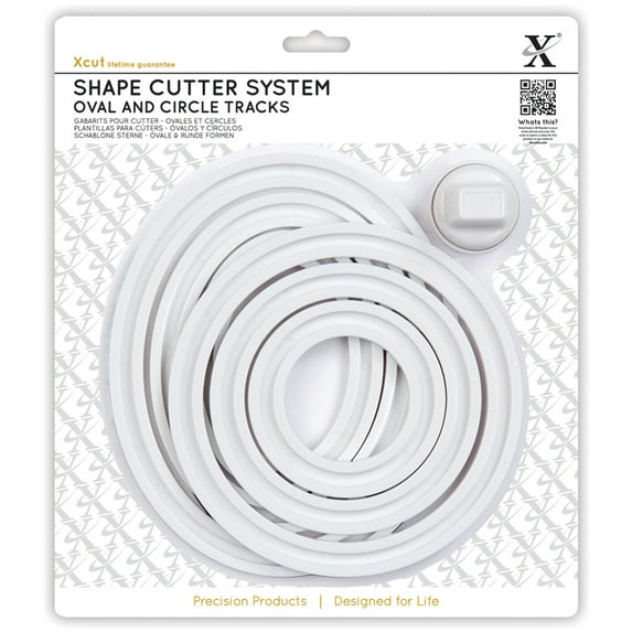 Xcut Shape Cutter System/Cutter Carriage 7pcs-Oval & Circle Tracks, Pk 1, Xcut