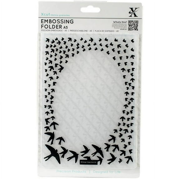Xcut Universal A5 Embossing Folder, Swallow Frame