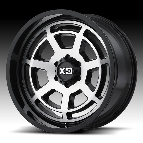 Xd Xd824 Bones 20X10 5X127 -24Et 87.1Cb Gloss Black Machined Face Wheel