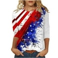 thumbnail image 1 of Xdegoge Under 10 Dollars Womens 4th of July Clothes Crewneck Tunic 3/4 Sleeve Tops for Women USA Shirts T Shirts Graphic Plus Size Graphic Tees Plus Size Summer Tops BlUSAs De Tirantes Para Mujer, 1 of 5