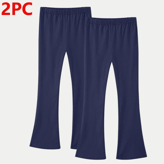 Xdegoge 2 Pack Girl's Flared Leggings Pants, Stretchy Elastic Waist Bootcut Bottoms for Yoga, Workout, Home Wear