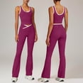 thumbnail image 1 of Xdegoge 2 Piece Workout Set for Women Yoga Flared Leggings Ribbed V-Waist Athletic Tank Top Gym Tracksuit Activewear Outfits Compression High Waisted Fitness Sports Suit, 1 of 7