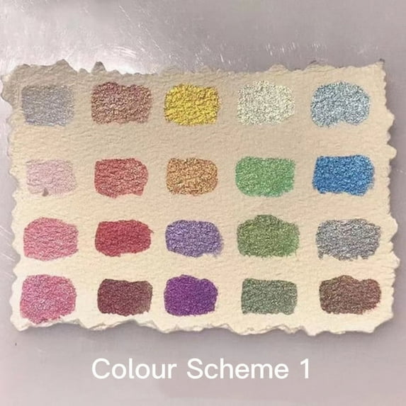 Xdegoge 20 Colors Watercolor Painting Set for Kids, Pearlescent Watercolor Paint Set, 2025 New Shimmer Metallic Watercolor Paints Set, Water Colour Solid Paint Box Easter Gift for Adults