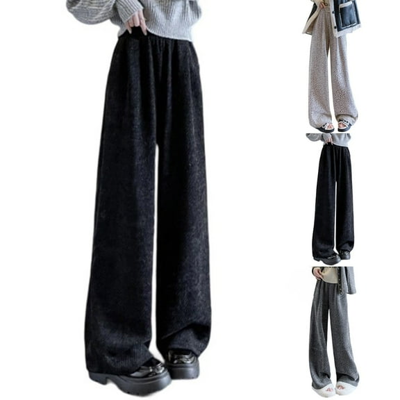 Xdegoge 2025 Women's High Waist Palazzo Sweatpants Elastic Casual Wide Leg Pant Loose Fit Flowy Trousers Yoga Floor Length Workout Sports Track Pants Joggers Plus Size Pantalones De Mujer Black XL