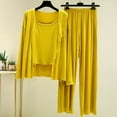 thumbnail image 1 of Xdegoge 3-Pack Lounge Set for Women Wide Leg Pants with Cardigan and Cami Elastic Waist Soft Stretchy Breathable Sleepwear Pajamas Casual Outfits, 1 of 5