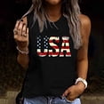 thumbnail image 1 of Xdegoge 4th of July American Flag USA Graphic Tank Top for Women Sleeveless Crewneck Vintage Distressed Patriotic Summer Casual Loose Fit Independence Day Holiday Shirts Tops Tees, 1 of 4
