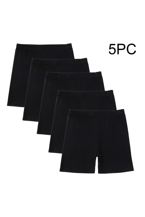 5 Pack Kids Boys Girls High Waist Stretchy Yoga Shorts Set - Solid Color Athletic Shorts for Gym, Workout & Everyday Wear