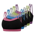 thumbnail image 1 of Xdegoge 5-Pack Seamless Sports Bras for Women Medium Support Multi-Strap Racerback Bralettes Moisture-Wicking Workout Crop Tops for Yoga Running Fitness Gym, 1 of 8