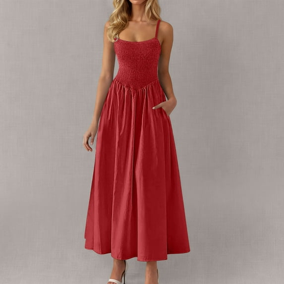 Xdegoge Add To My Order Today Maxi Dresses for Women Summer Short Sleeve Scoop Neck Long Dress Fashion Gradient Casual Dress Loose Beach Dress with Pockets Clearance Today Prime