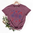 thumbnail image 1 of Xdegoge American Flag Firework Graphic Tee Shirt for Women Short Sleeve Crewneck Casual Summer Loose Fit Independence Day Celebration Fireworks Show Holiday Shirts, 1 of 7