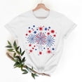 thumbnail image 1 of Xdegoge American Flag Firework Graphic Tee Shirt for Women Short Sleeve Crewneck Casual Summer Loose Fit Independence Day Celebration Fireworks Show Holiday Shirts, 1 of 7