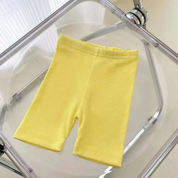 Xdegoge Baby Girl Ribbed Biker Shorts Soft Stretchy Underwear for Toddlers Summer Solid Color Casual Bottoms