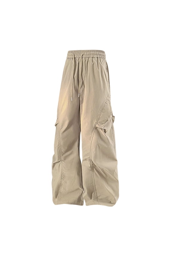 Baggy Cargo Pants Men Relaxed Fit Streetwear Parachute Pants with Pockets Drawstring for Casual Outdoor Skateboard Hip Hop Y2K Style Trousers