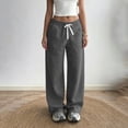 thumbnail image 1 of Xdegoge Baggy Sweatpants for Women High Waisted Loose Fit Wide Leg Athletic Drawstring Pants with Pockets Lounge Casual Workout Gym Trousers, 1 of 8