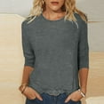 thumbnail image 1 of Xdegoge Basic T Shirts for Women Crewneck Long Sleeve Casual Minimalist Everyday Vibe Regular Fit Solid Pattern Soft Comfortable Fall Spring Tops, 1 of 5