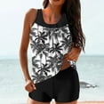 thumbnail image 1 of Xdegoge Bathing Suit for Women Tummy Control Tankini Swimsuits Palm Trees Print Hawaiian Bathing Suit Modest Blouson Swimwear with Boyshorts Black M Traje De Baño Para Mujer Flash Deals, 1 of 5