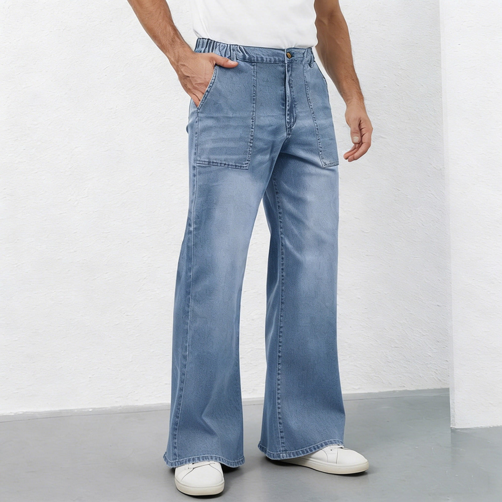 Xdegoge Bell Bottom Jeans for Men Flared Denim Pants Casual