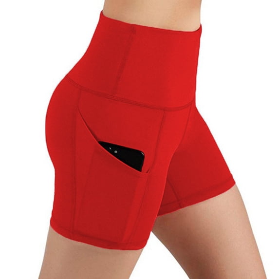 Xdegoge Biker Shorts for Women with Pockets Tummy Control Stretchy High Waisted Pull on Yoga Shorts Short Length Fitted Compression Biker Shorts Running Workout Legging Biker Shorts Wear