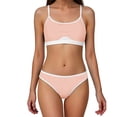 thumbnail image 1 of Xdegoge Bikini Sets for Women Scoop Neck Two Piece Bathing Suits Smooth Color Block Athletic Sporty Flattering Summer Vacation Swimming Suits Swimwear, 1 of 7