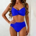 thumbnail image 1 of Xdegoge Bikini Sets for Women V Neck High Waisted Two Piece Bathing Suits Smooth Twist Front Ruched Tummy Control Beachwear, 1 of 5
