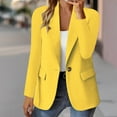 thumbnail image 1 of Xdegoge Blazer Tops for Women Lapel Collar Long Sleeve Work office Dressy Slim Fit Solid Pattern Single Button Lightweight Breathable Spring Summer Tops, 1 of 6