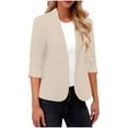 thumbnail image 1 of Xdegoge Blazers for Women Trendy Business Cardigan Casual Fall Solid Color Long Sleeve Shrug Thin Open Front Cardigan Suit Jacket Fashion Long Sleeve Tops Office Blazer Plus Size White XXL, 1 of 6