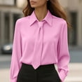 thumbnail image 1 of Xdegoge Blouses for Women Collared Tie Neck Long Sleeve Work office Dressy Professional Style Slim Fit Solid Minimalist Design Lightweight Spring Tops, 1 of 6