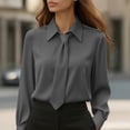 thumbnail image 1 of Xdegoge Blouses for Women Collared Tie Neck Long Sleeve Work office Dressy Professional Style Slim Fit Solid Minimalist Design Lightweight Spring Tops, 1 of 6
