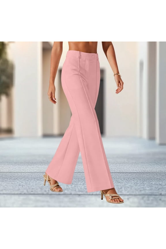 Bootcut Dress Pants for Women High Waisted Flare Work Trousers Front Seam Office Bottoms Flattering Casual Stretch Business Pants
