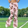 thumbnail image 1 of Xdegoge Bootcut Yoga Pants for Women High Waist Stretchy Game Day Football Ribbon Print Flare Leggings Casual Athletic Workout Bell Bottoms, 1 of 9