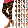 thumbnail image 1 of Xdegoge Halloween Capri Leggings for Women Pumpkin Floral Printed Plus Size Capris High Waist Knee Length Slim Fit Yoga Cropped Leggings Stretchy Tummy Control Capri Yoga Pants Pantalones De Yoga L, 1 of 5